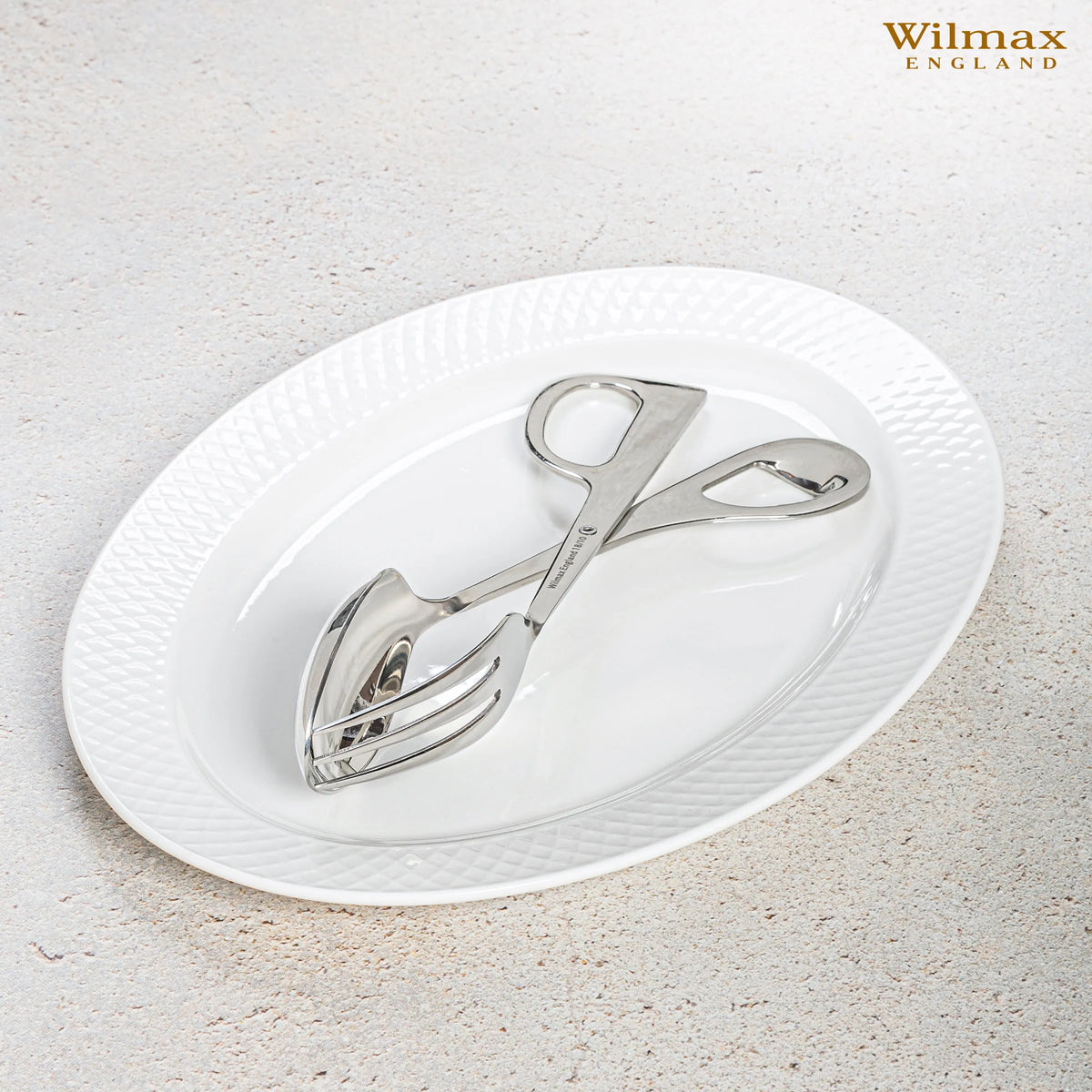 Wilmax Ovale Servierplatte 20 × 14 cm Weiß aus Porzellan