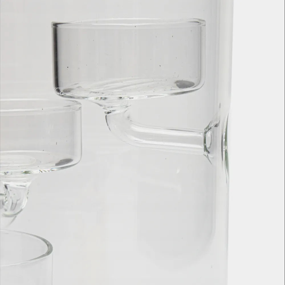 Wilmax Teelichthalter für 3 Teelichter 20 cm Transparent aus Glas