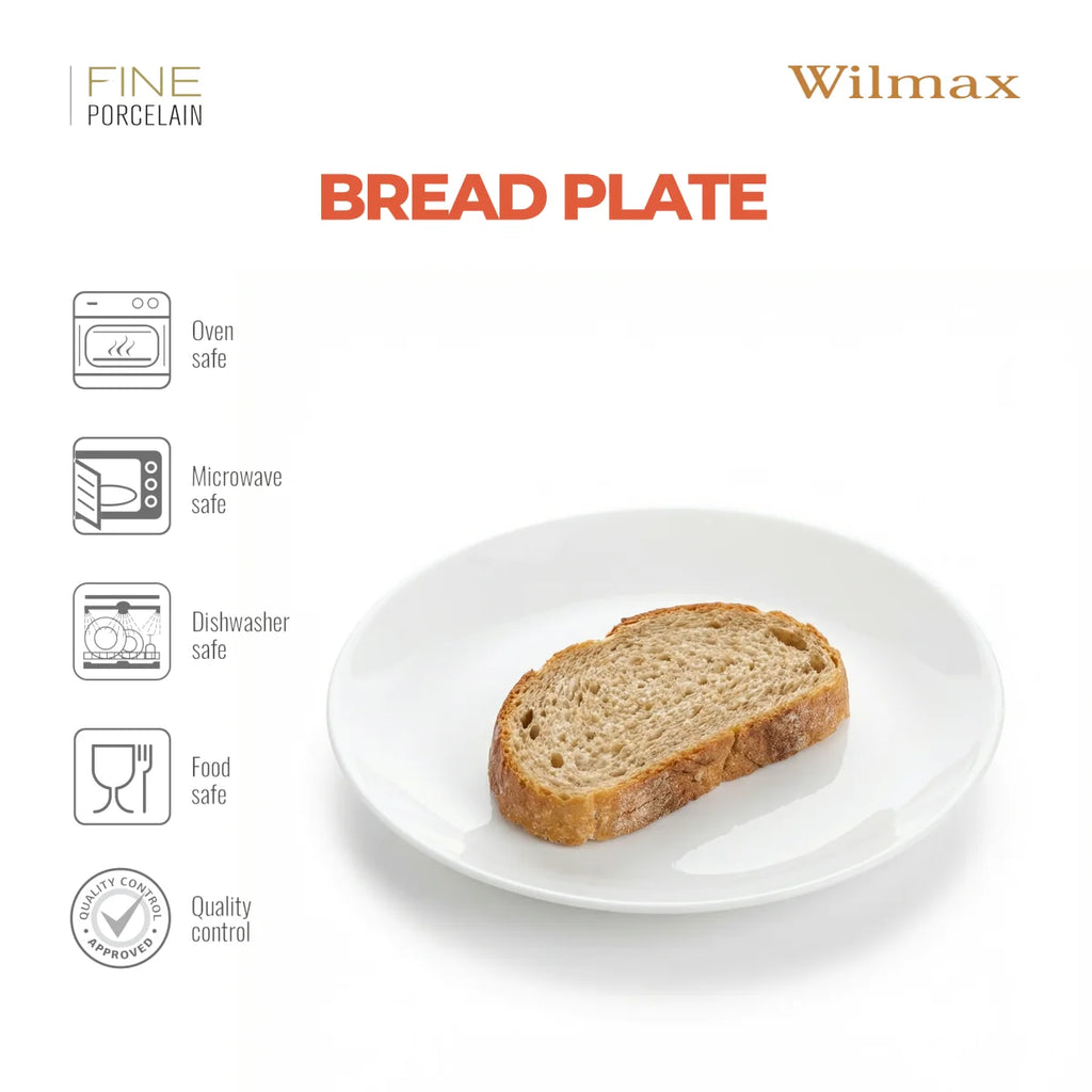 Wilmax Brotteller 15 cm Weiß aus Porzellan