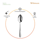 Wilmax Teelöffel 2er-Set Silber aus Edelstahl