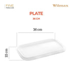 Wilmax Servierplatte 36 × 22 cm Weiß aus Porzellan