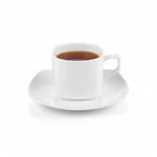 Wilmax Tasse mit Untertassen 200 ml 2er-Set Weiß aus Porzellan
