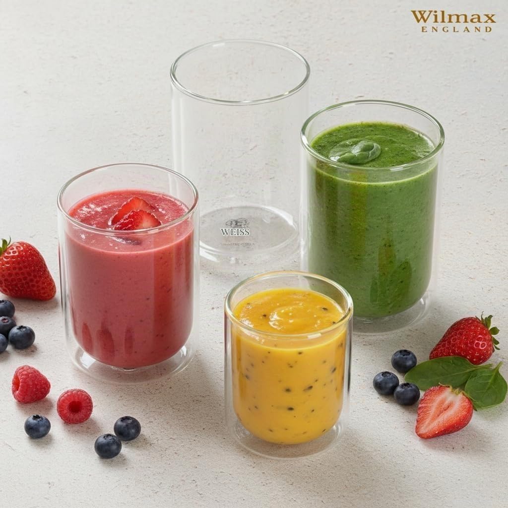 Wilmax Doppelwandiges Thermoglas 100 ml 6er-Set Transparent