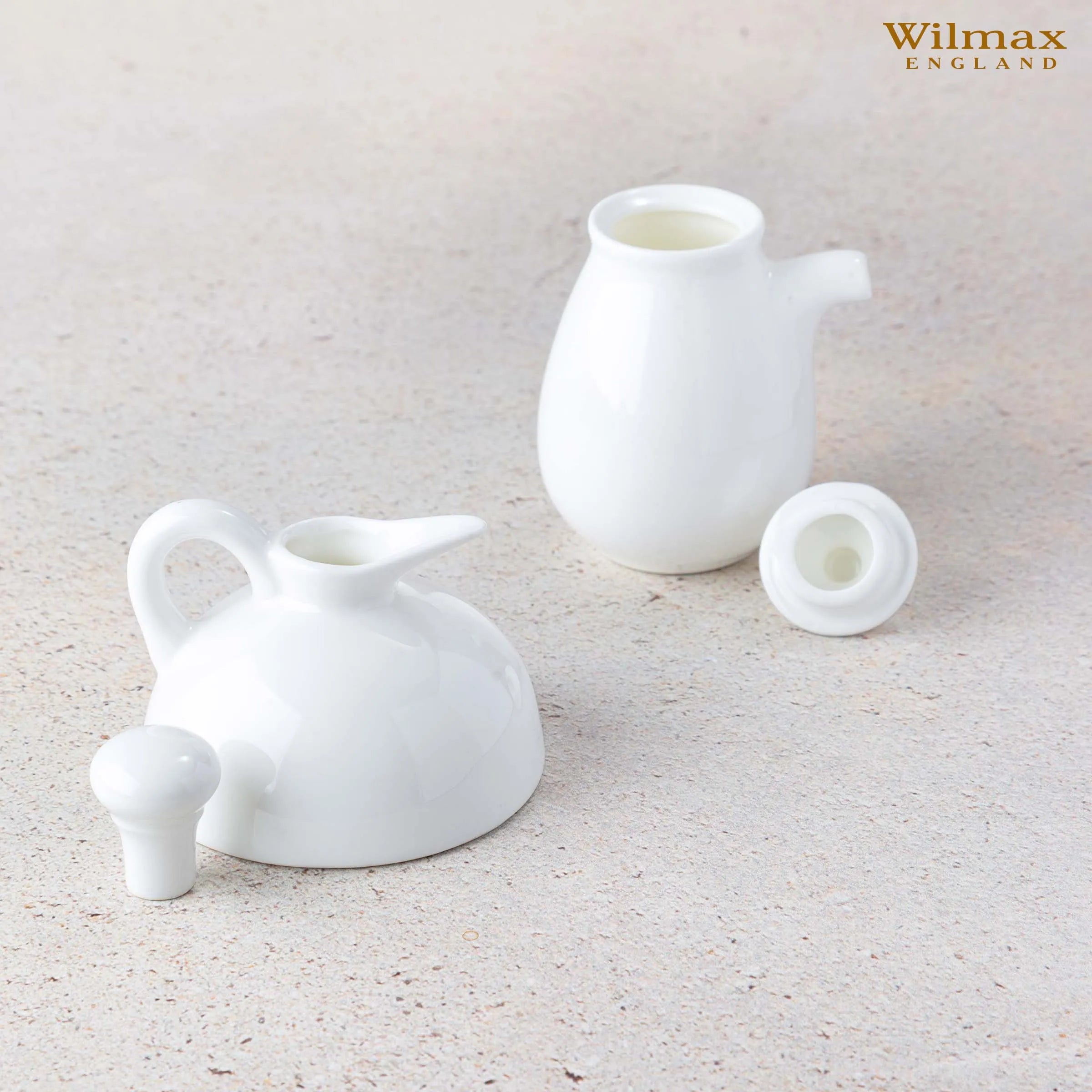 Wilmax Sojasaucenflasche 170 ml Weiß aus Porzellan