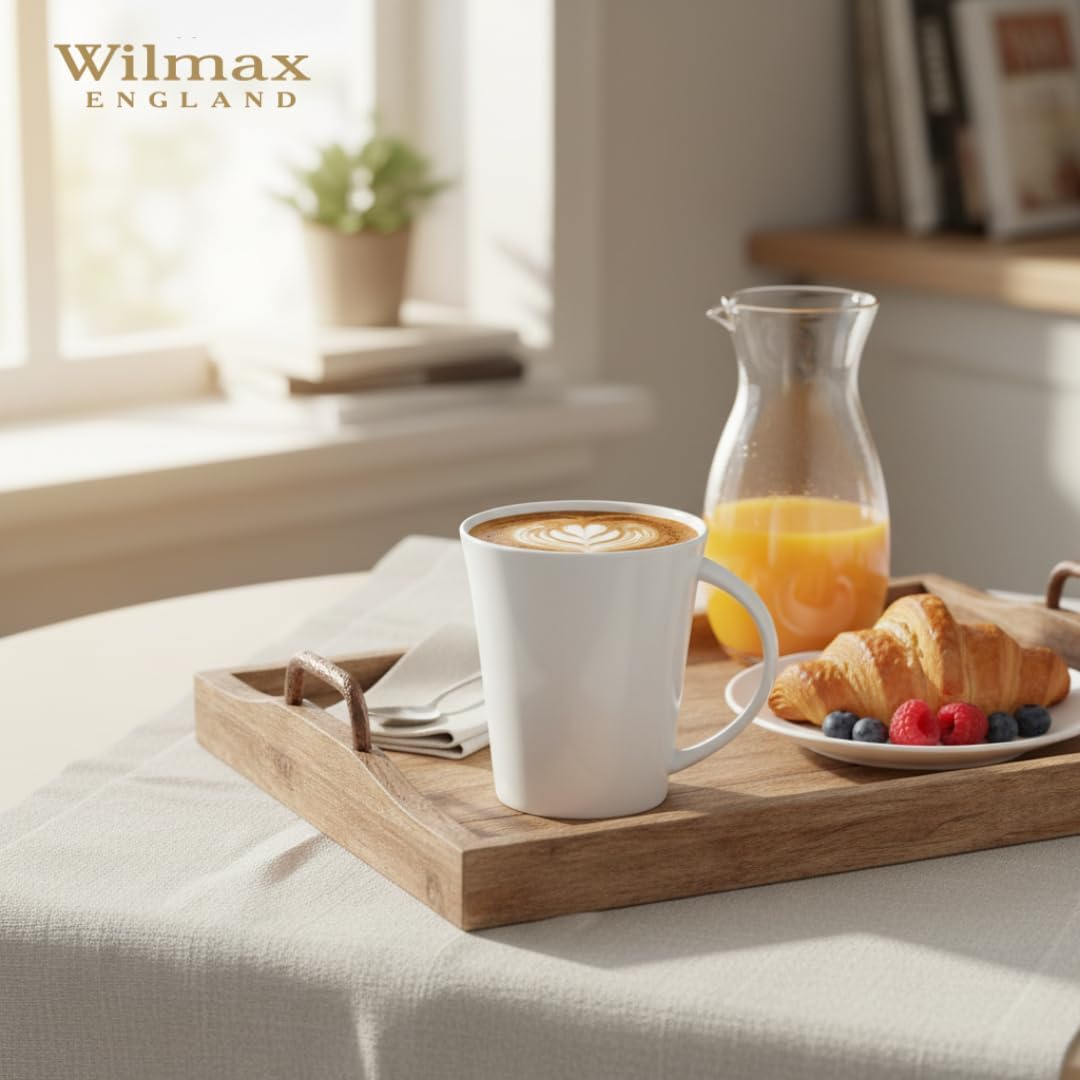 Wilmax Tasse 380 ml 6er-Set Weiß aus Porzellan