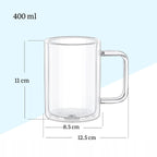 Wilmax Doppelwandiger Becher 400 ml Transparent aus Glas