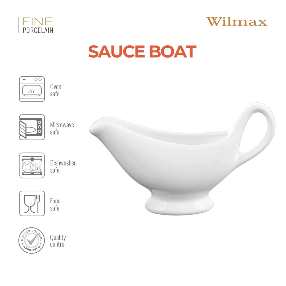 Wilmax Sauciere 170 ml Weiß aus Porzellan