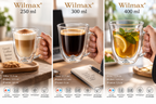 Wilmax Doppelwandiger Becher 300 ml 4er-Set Transparent