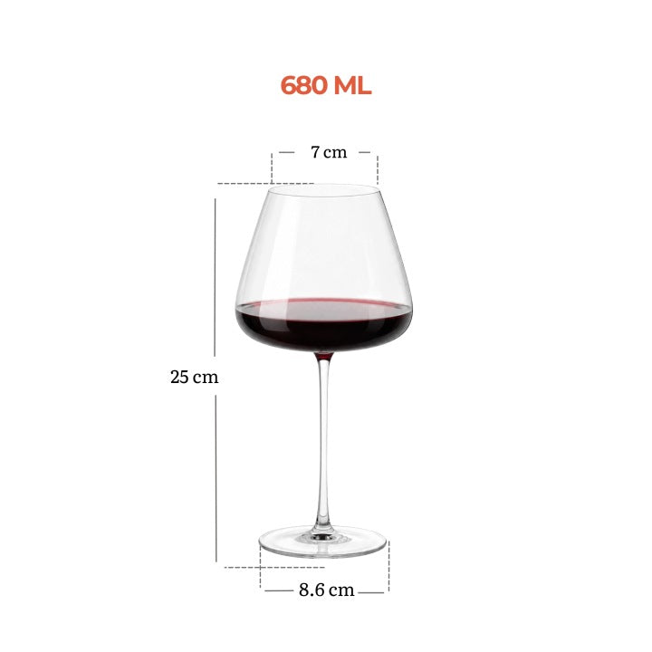 Wilmax Burgunderweingläser 680 ml 6er-Set Transparent aus Wilmax Crystalline-Serie