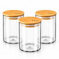 Wilmax Vorratsglas 600 ml mit Bambusdeckel für Küche und Vorrat 3er-Set