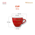Wilmax Espressotasse 110 ml Rot aus Porzellan