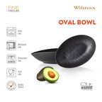 Wilmax Ovale Servierschale SlateStone Schwarz 25 x 16.5 x 6 cm Porzellan WL-661120/A