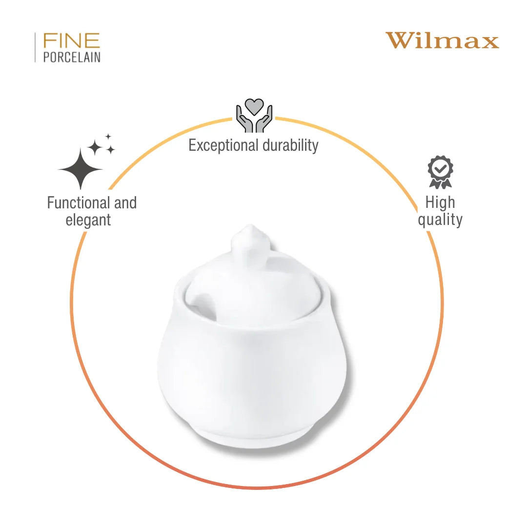 Wilmax Zuckerdose 340 ml Weiß Porzellan WL-995019/1C