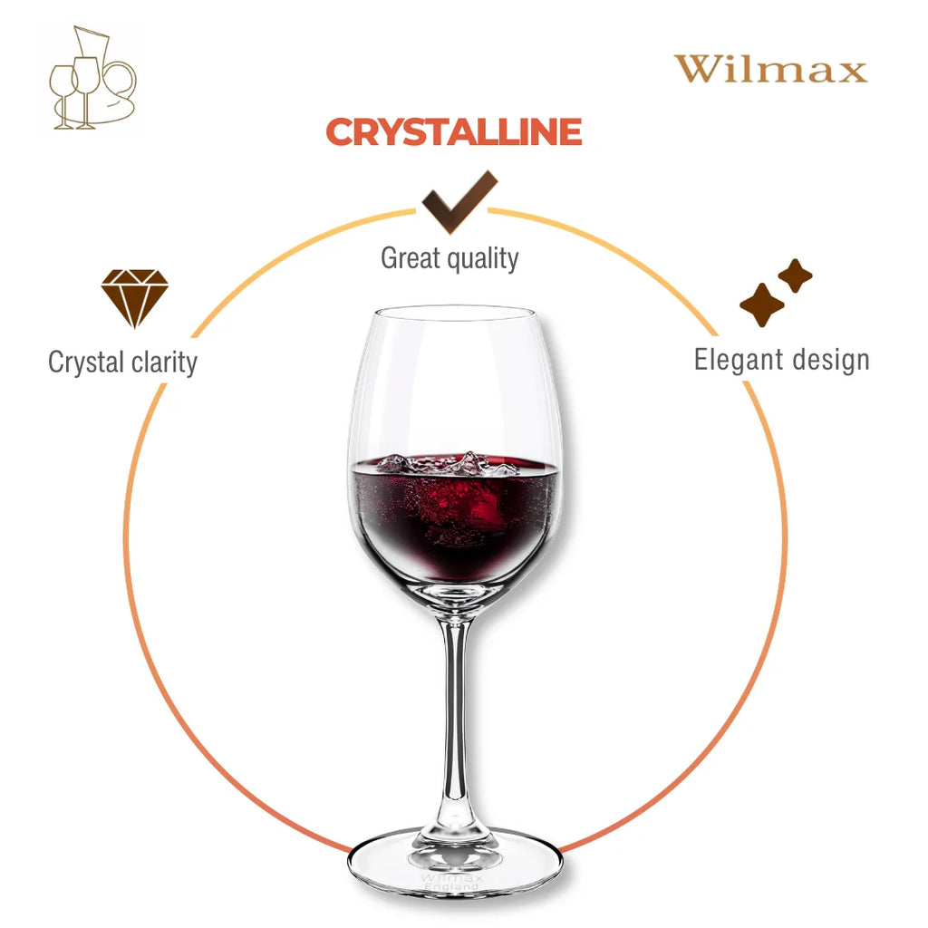 Wilmax Weinglas 420 ml 6er-Set Transparent aus Wilmax Crystalline-Serie