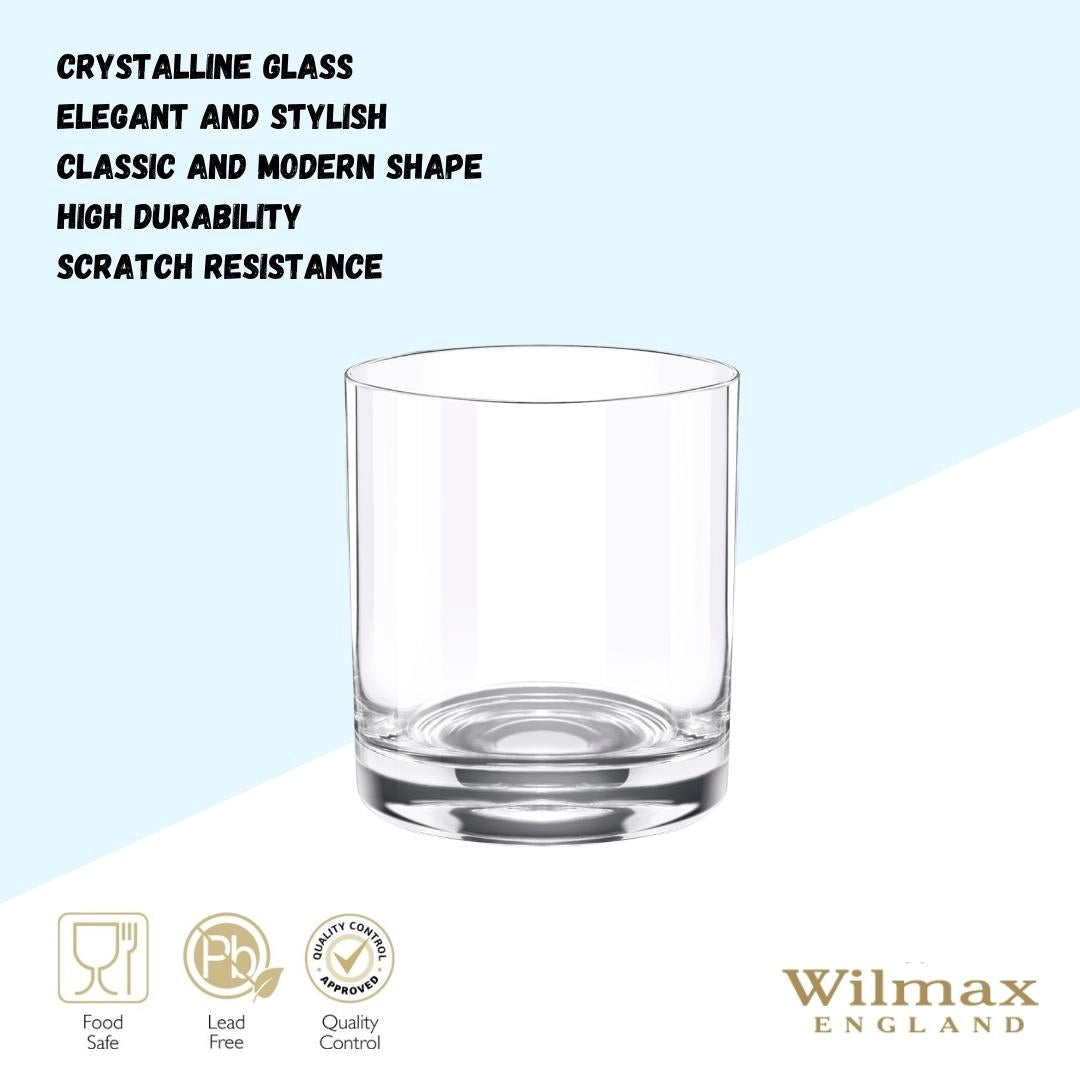 Wilmax Whiskyglas 300 ml Kristallglas Transparent 6er Set WL-888023/6A