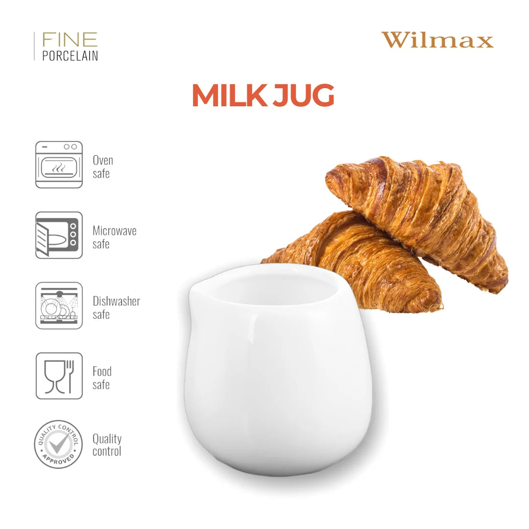 Wilmax Milchkännchen 50 ml Weiß aus Porzellan