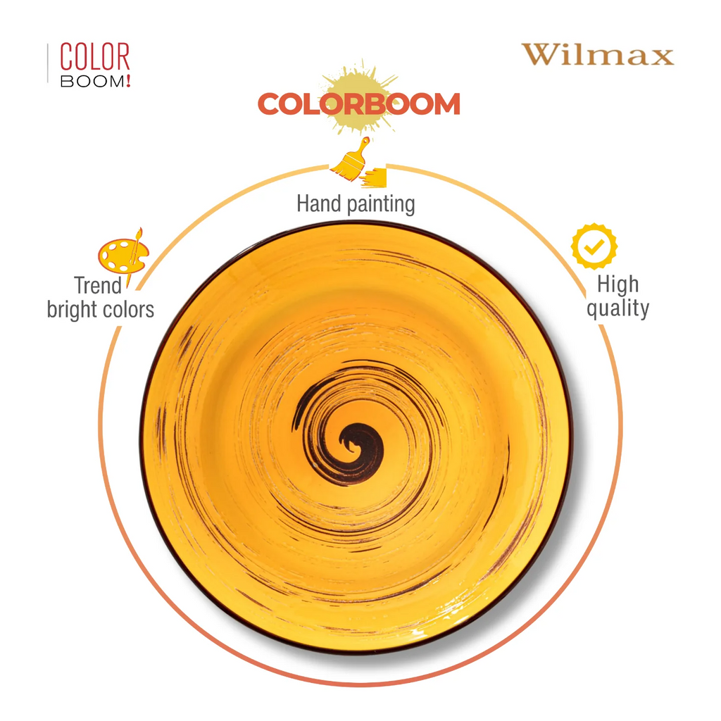 Wilmax Tiefer Teller 25,5 cm 350 ml 2er-Set Gelb aus Porzellan