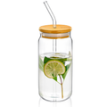 Wilmax Glasbecher 500 ml mit Deckel Trinkhalm WL-888610/A