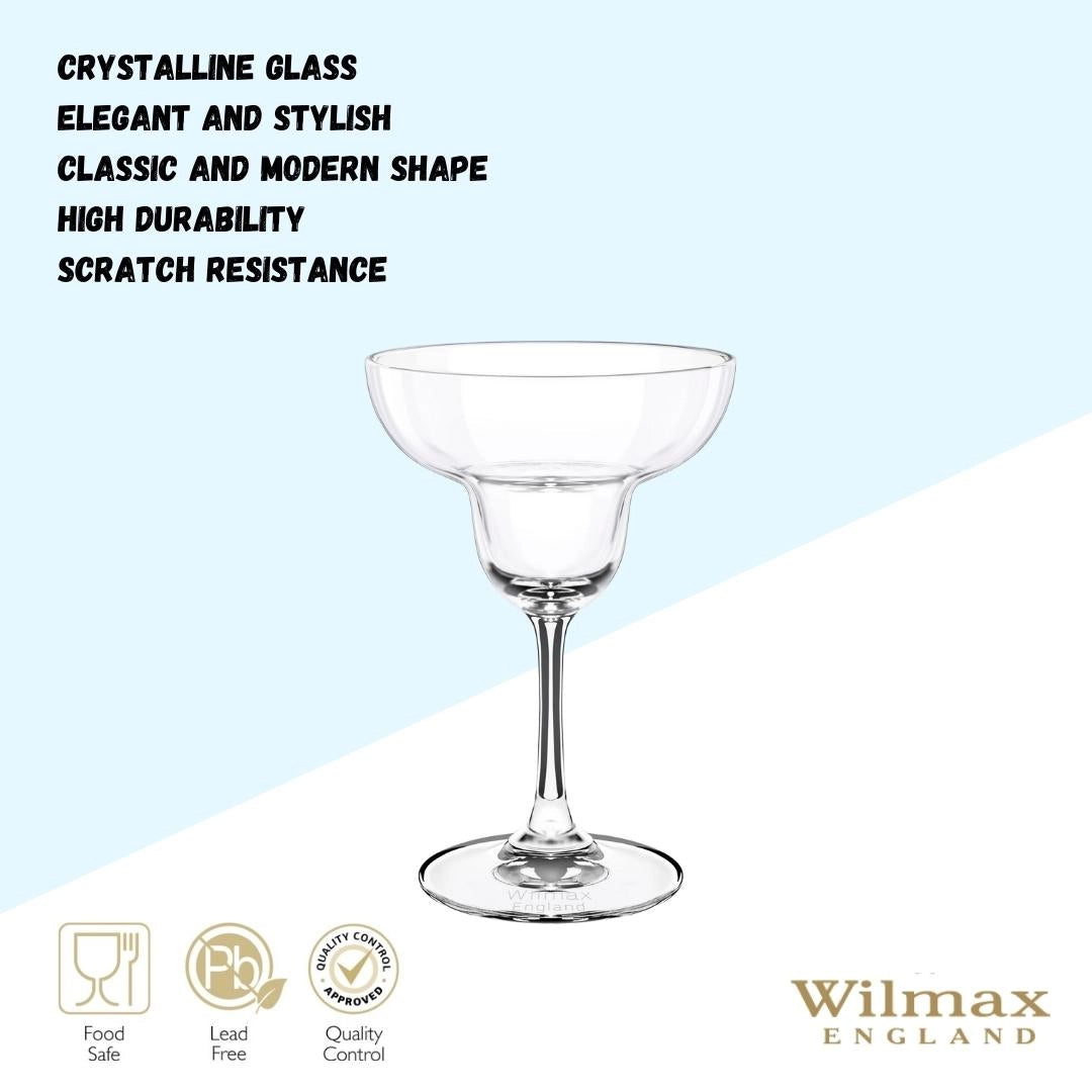Wilmax Margaritaglas 280 ml Kristallglas Transparent 6er Set WL-888031/6A