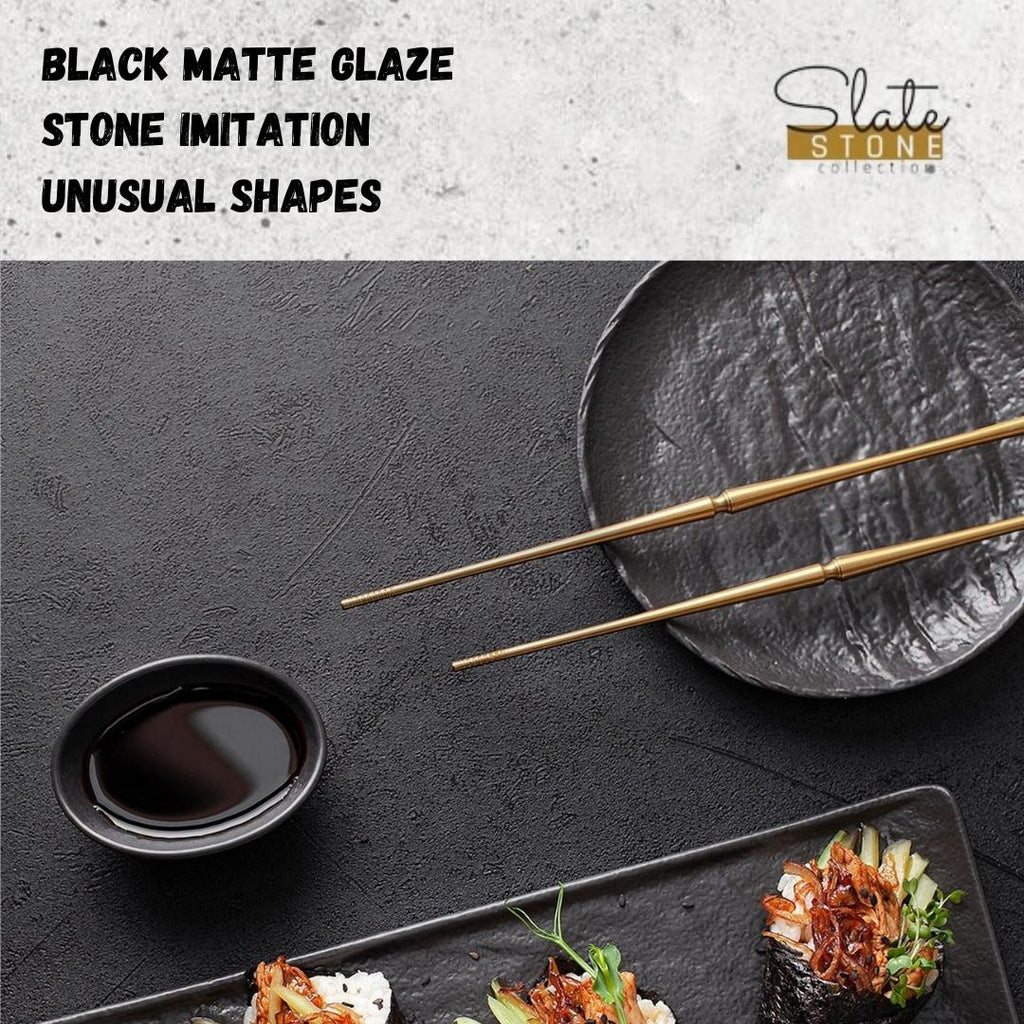 Wilmax Ovale Schale 8 x 6 x 3 cm 6er Set SlateStone Schwarz WL-661117/A6