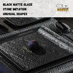 Wilmax Quadratische Servierplatte 13 × 13 cm Schwarz aus Porzellan