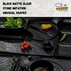 Wilmax Ovale Schale 25 x 16.5 x 6 cm 2er Set SlateStone Schwarz WL-661120/A2