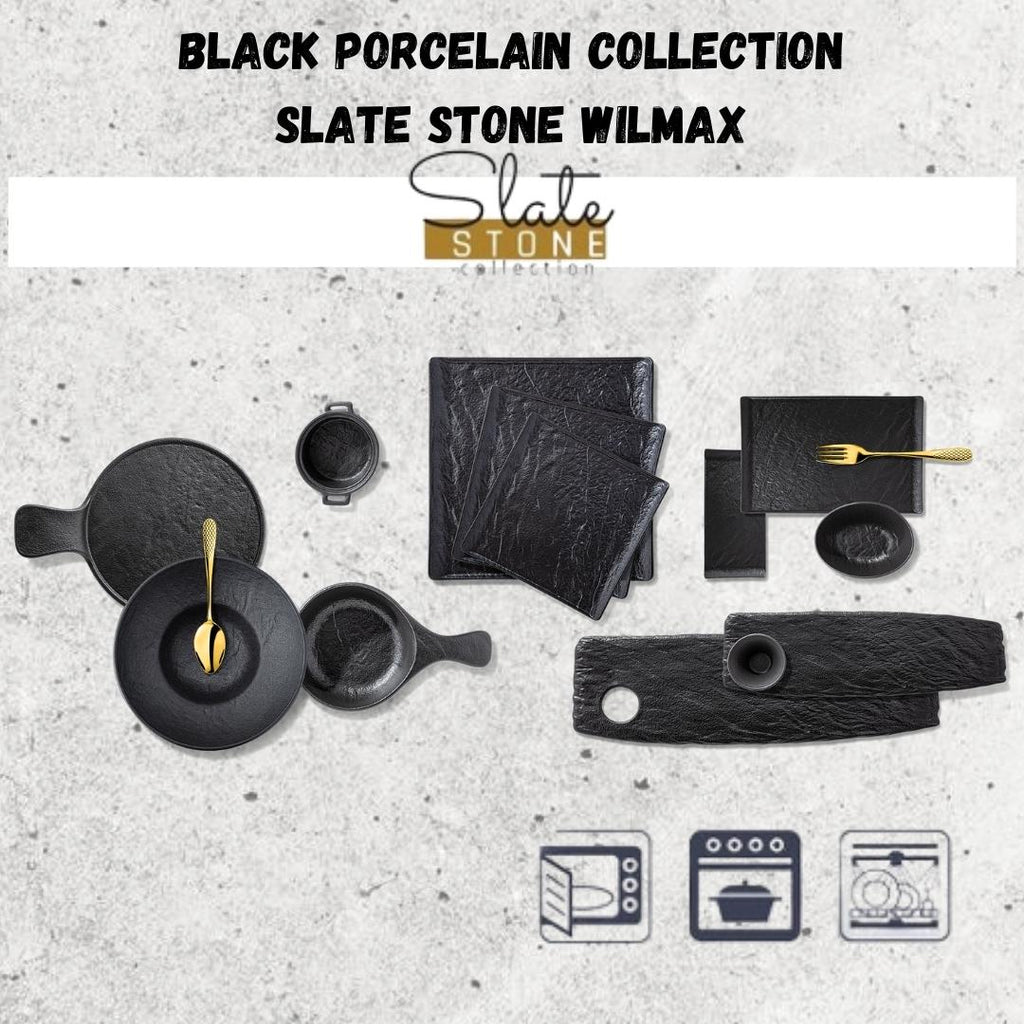Wilmax Runder Teller 23 cm Schwarz aus Porzellan