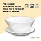 Wilmax Schale mit Untertasse 545 ml Weiß aus Porzellan