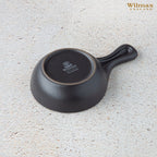 Wilmax Backform mit Griff 24 × 15 cm 500 ml Schwarz aus Porzellan