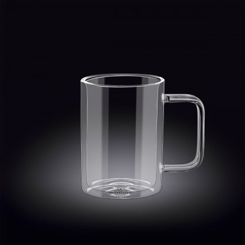 Wilmax Doppelwandiger Becher 400 ml 2er Set Borosilikatglas WL-888720/A2