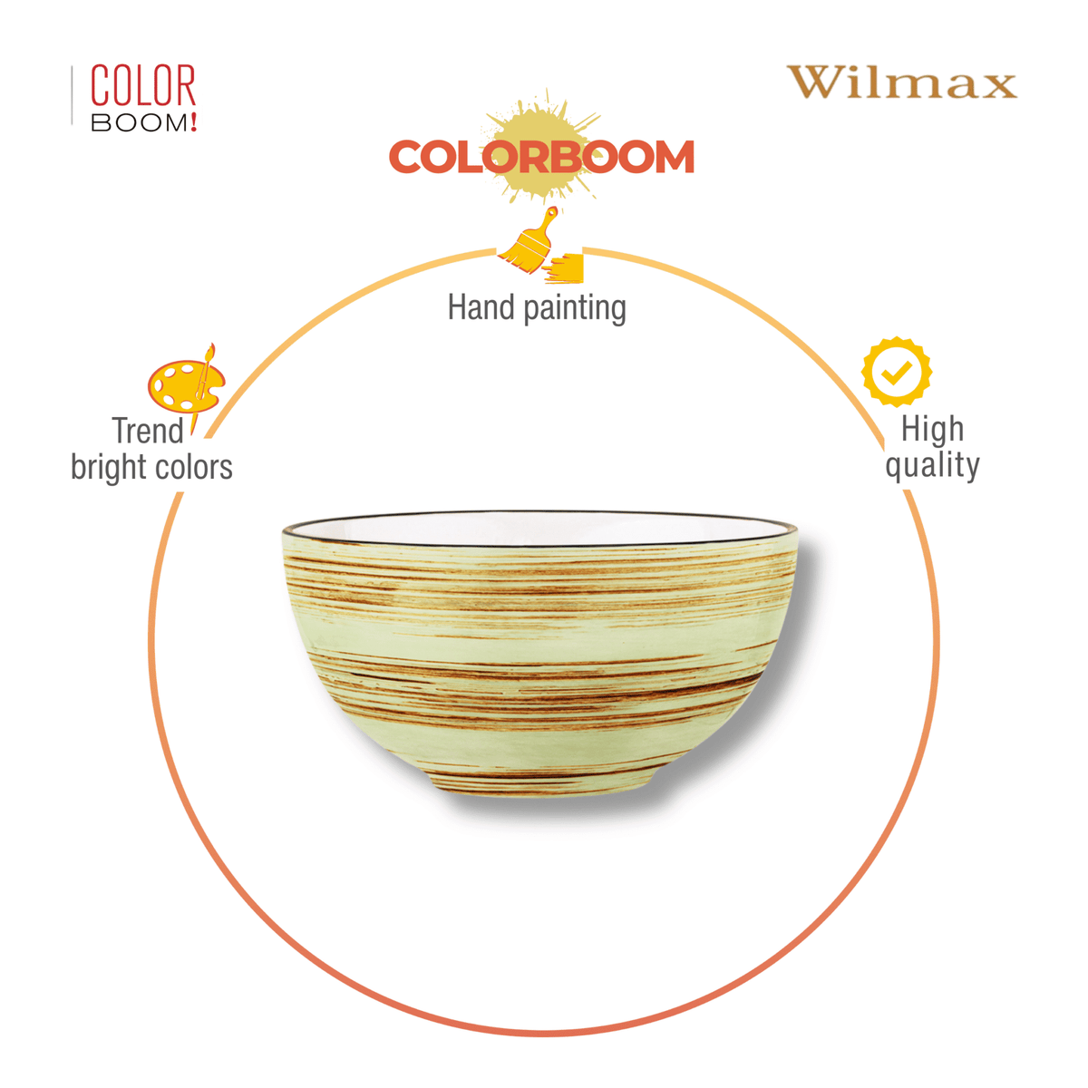 Wilmax Schale 600 ml Pistazie aus Porzellan