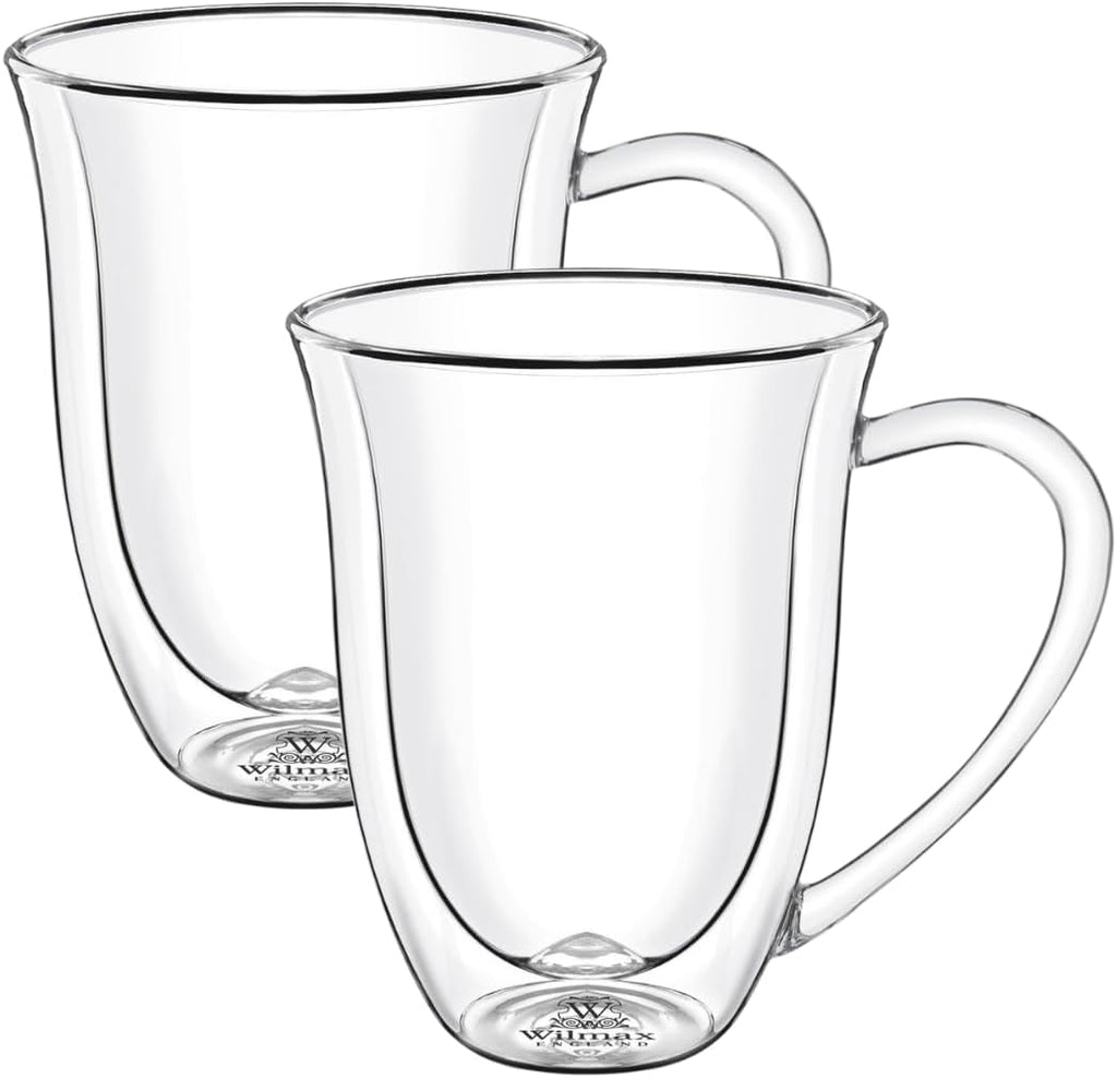 Wilmax Doppelwandige Tasse 400 ml Borosilikatglas 2er Set WL-888727/A2