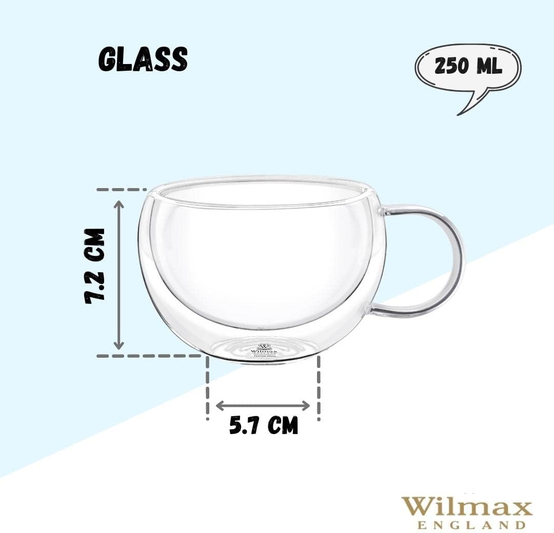 Wilmax Doppelwandige Glastasse 250 ml 2er-Set Transparent