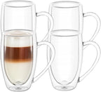 Wilmax Doppelwandige Glastassen 300 ml Borosilikatglas 4er Set WL-888740/A4