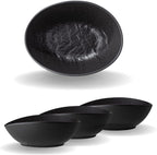 Wilmax Ovale Schale 19 x 15 x 6 cm 3er Set SlateStone Schwarz WL-661119/A3