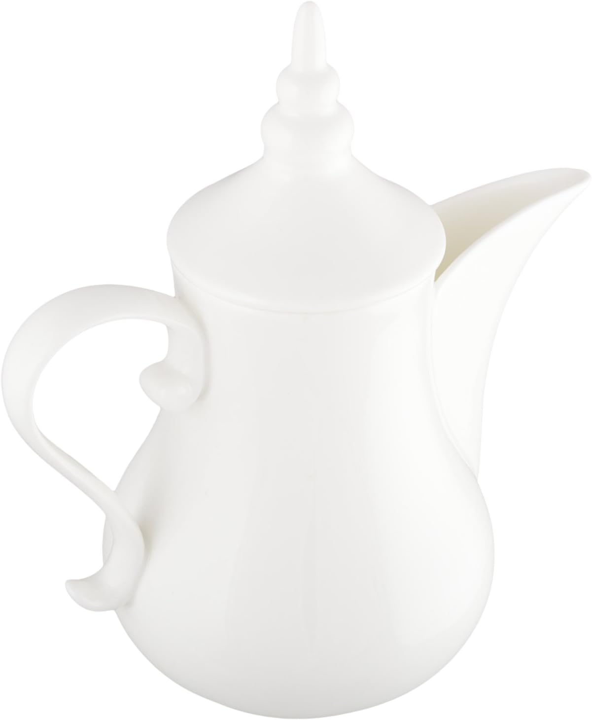 Wilmax Arabische Kaffee- und Teekanne mit integriertem Ausgusssieb 1000 ml Weiß aus Porzellan