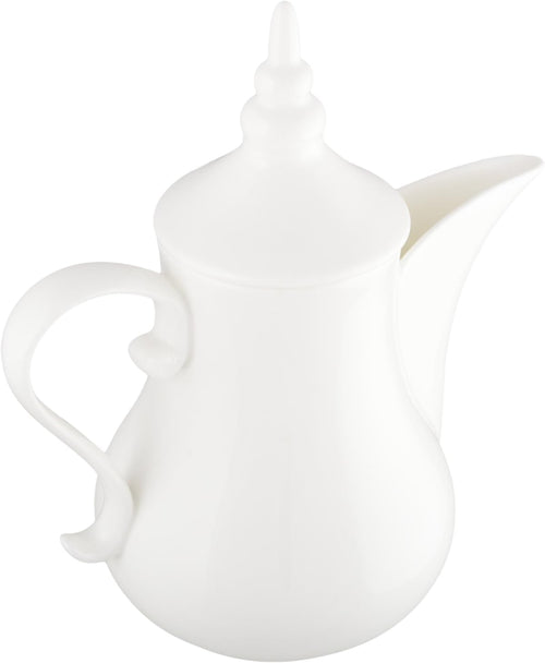 Wilmax Arabische Kaffee- und Teekanne mit integriertem Ausgusssieb 1000 ml Weiß aus Porzellan