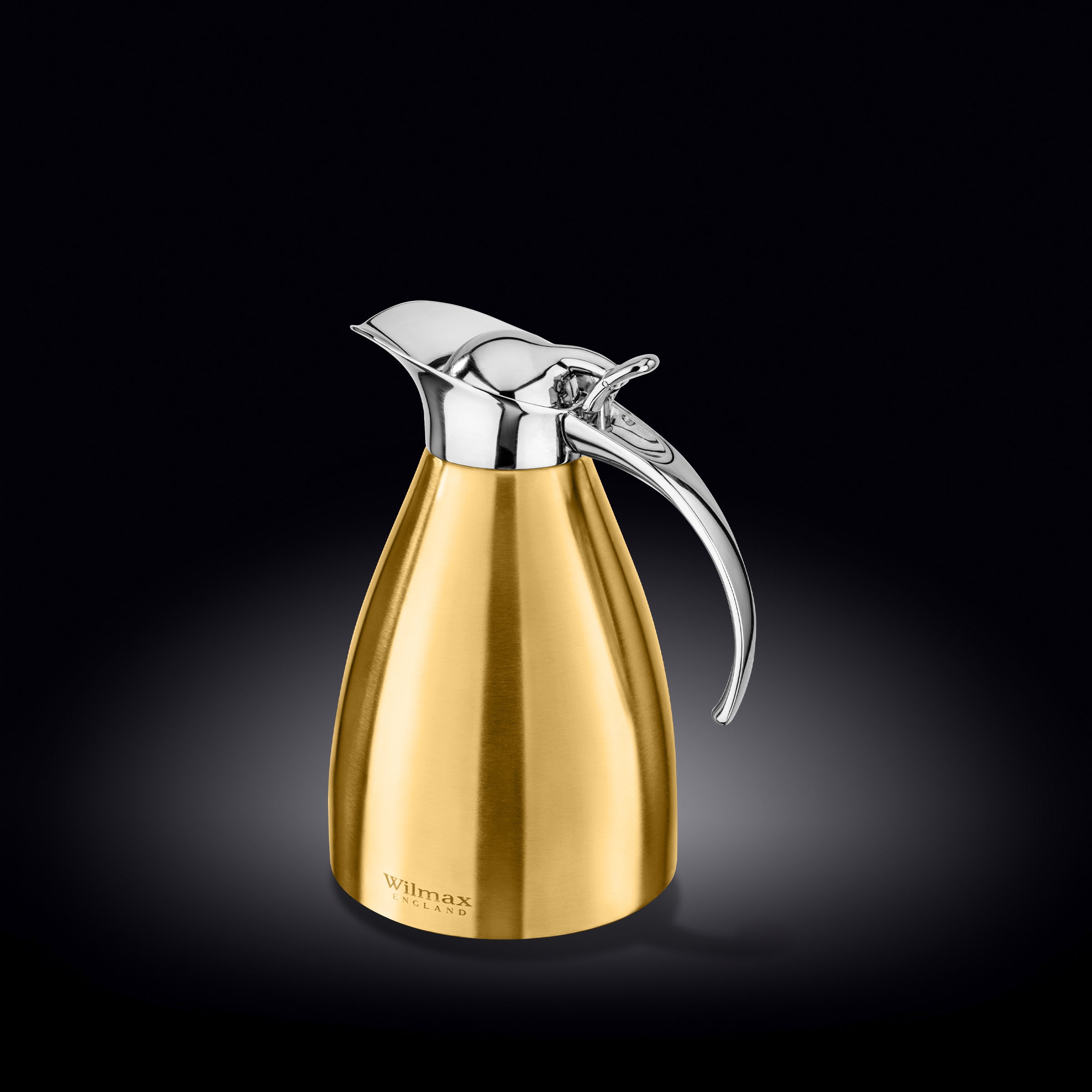 Wilmax Isolierkanne 1000 ml Gold aus Edelstahl