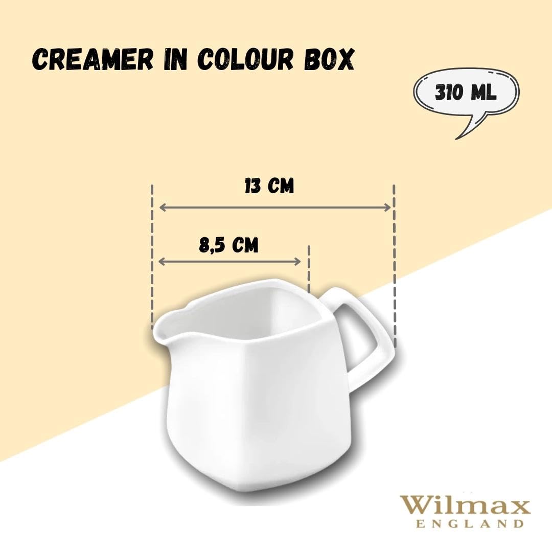 Wilmax WL-995027/1C Porzellan Milchkännchen, Weiss, 310mL Kapazität