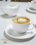 Wilmax Cappuccinotasse mit Untertasse 170 ml Weiß aus Porzellan