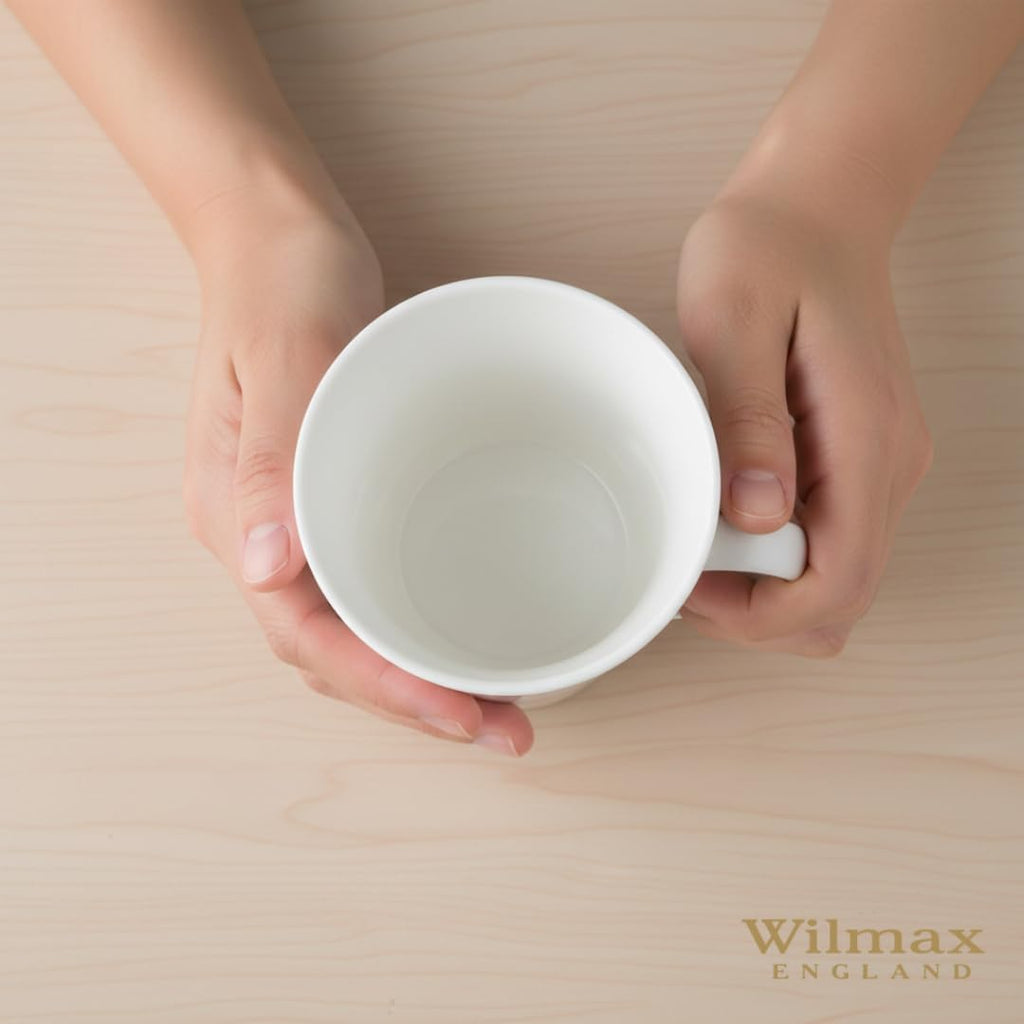 Wilmax Tasse 380 ml 4er-Set Weiß aus Porzellan
