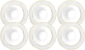 Wilmax Tiefer Teller 22.5 cm Weiß Goldrand Porzellan 6er Set WL-880102303/A6