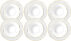 Wilmax Tiefer Teller 22.5 cm Weiß Goldrand Porzellan 6er Set WL-880102303/A6