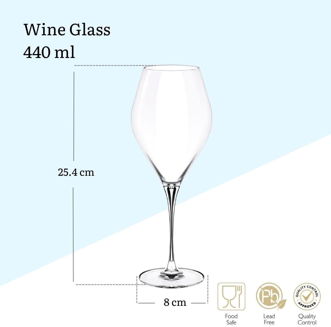 Wilmax Weinglas konisch 440 ml Kristallglas Transparent 2er Set WL-888045/2C
