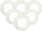 Wilmax Speiseteller 28 cm Weiß Goldrand Porzellan 6er Set WL-880102106/A6