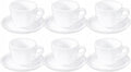 Wilmax Tasse mit Untertasse 190 ml 6er-Set Weiß aus Porzellan