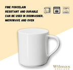 Wilmax Becher 320 ml Weiß Porzellan 4er Set WL-993040/A4