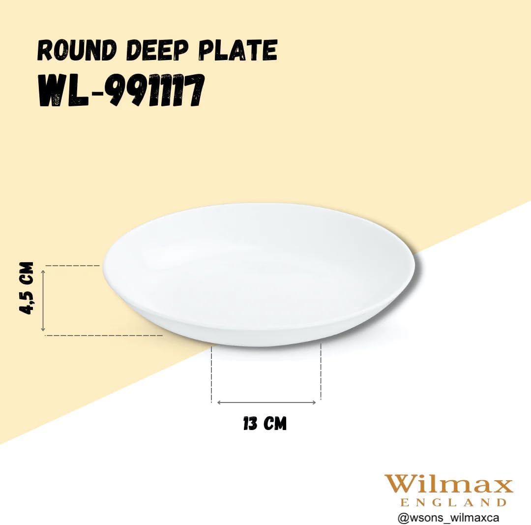 Wilmax Tiefer Teller 23 cm Weiß aus Porzellan