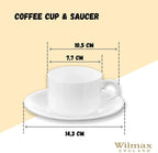 Wilmax Teetassen mit Untertassen 2er Set 160 ml Weiß WL-993006/2C