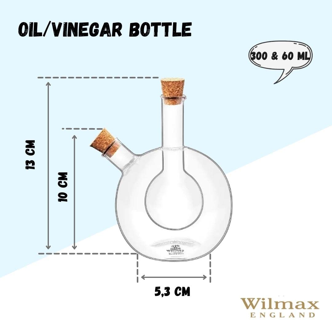 Wilmax WL-888954/A Öl/Essig-Flasche, 300mL und 60mL Kapazität, 13cm Höhe